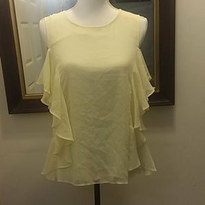yellow cold shoulder top